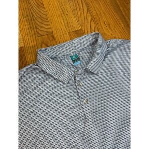 Pro Tour Coolplay Mens 4XL Blue Geometric Print Golf Polo Shirt Short Sleeve
